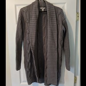 Bass Grey Oversized Knit Cardigan